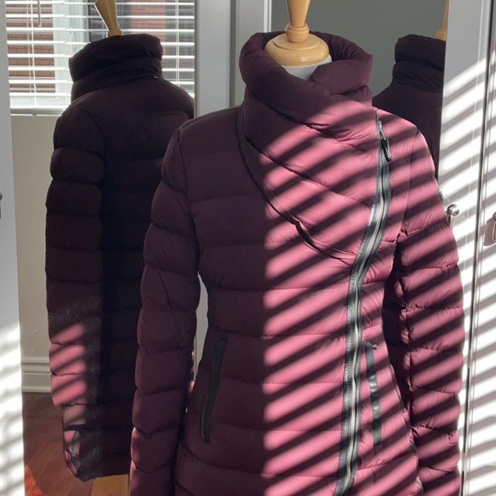 Rudsak Melodic Quilted Down Winter Coat / WITH OR WITHOUT FUR/ Burgundy / Medium - Picture 9 of 16